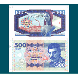 100 Francs/500 Rupees