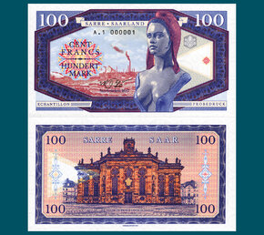 100 francs / mark Saarland