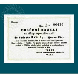 1 Kčs TUZEX Odbĕrní poukaz