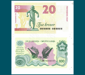 20 Kruner/100 Dinara rev.