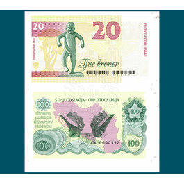 20 Kruner/100 Dinara rev.
