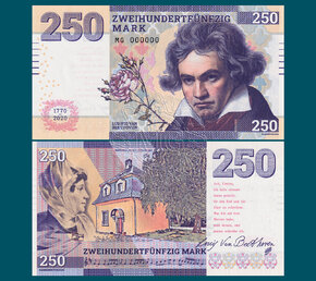 250 mark, Ludvik van Beethoven, fialová verzia
