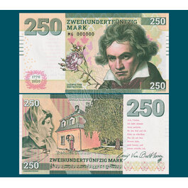 250 mark, Ludvik van Beethoven, zelená verzia