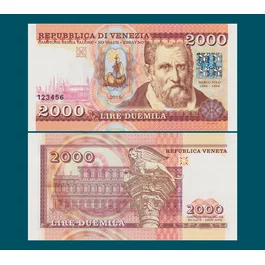 2 000 lire Benátky hologram