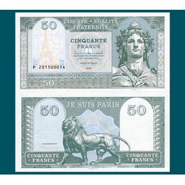 50 francs France / Je suis Paris / zelená verzia