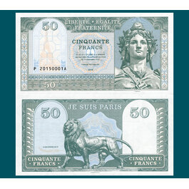 50 francs France / Je suis Paris / zelená verzia