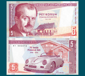 5 korún / 5 schilling Porsche