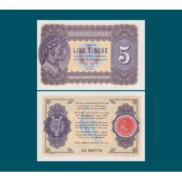 5 lire Dante Alighieri