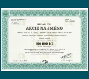 Akcie 100000 korún
