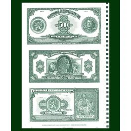 Aršík 500 korún/100 korún FASCIMILE