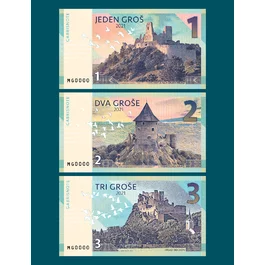 Sada 1,2,3 Groše SK hrady