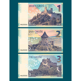 Sada 1,2,3 Groše SK hrady